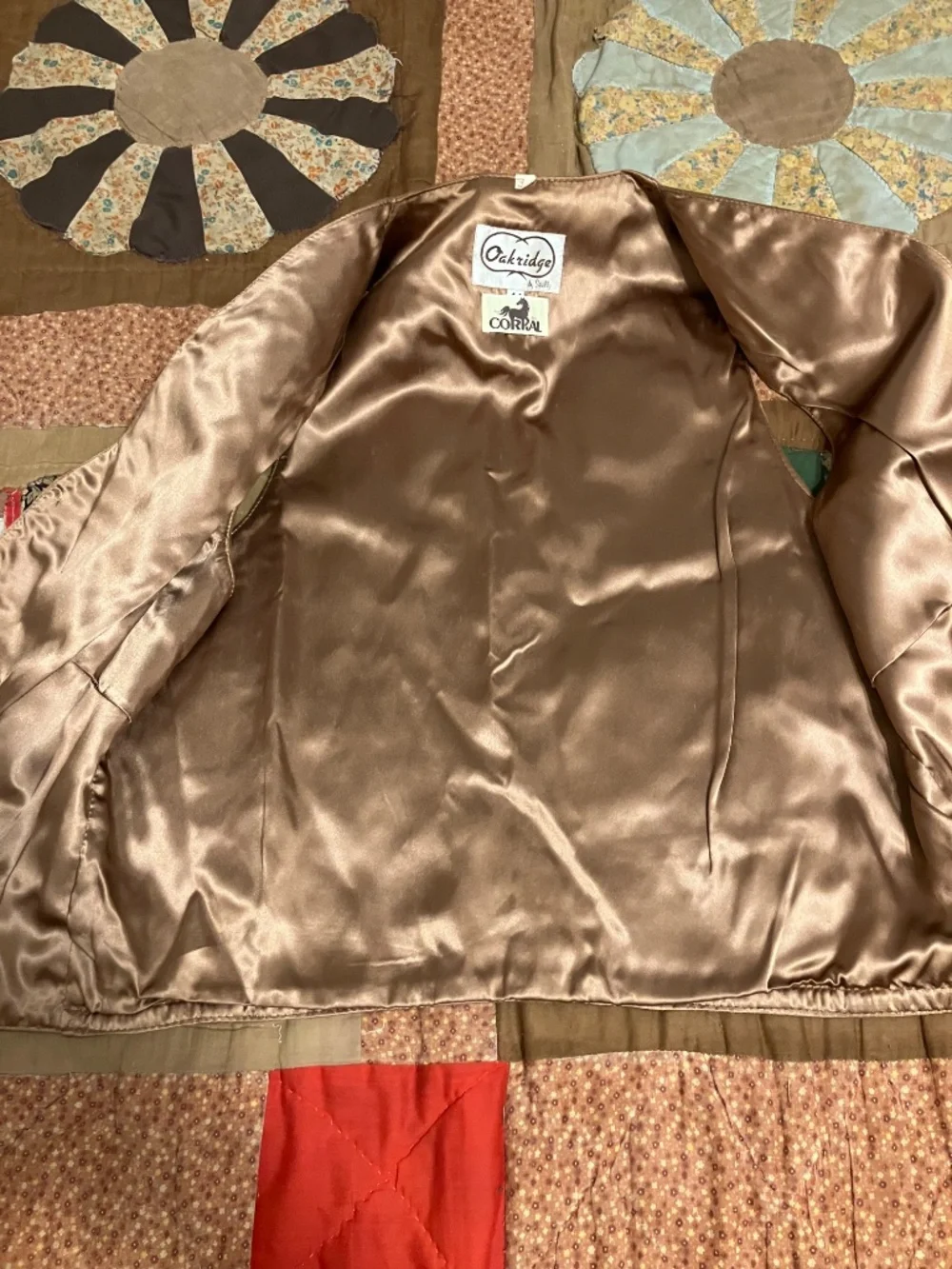 Scully Mens Tan Brown Leather Western Cowboy Vest Size 44 Button Front Yoke